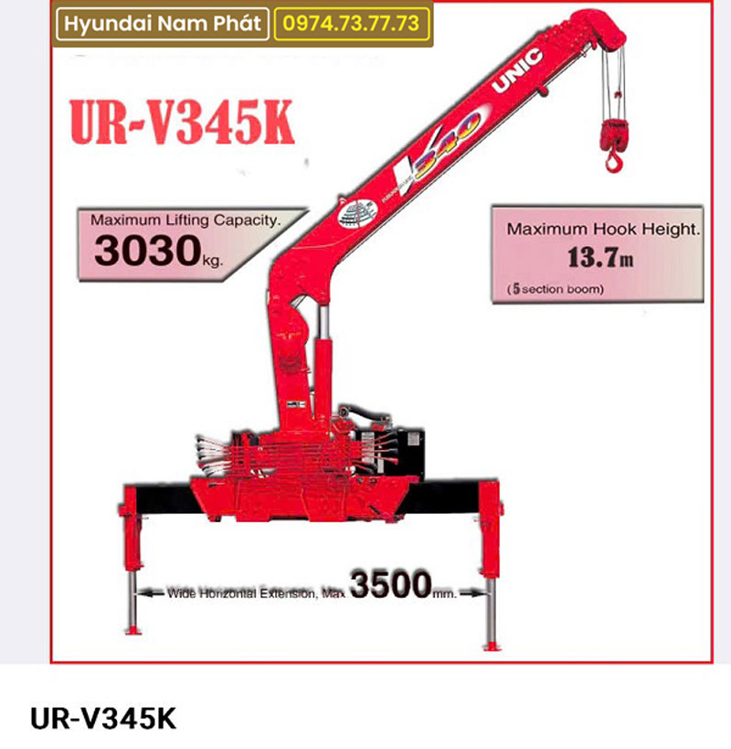 Cẩu Unic 3 Tấn 5 Khúc URV 345